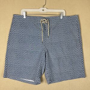 Faherty Shorts Mens 38 Blue‎ Beacon Swim Trunk Board Shorts Beach Preppy Adult